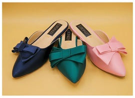 Satin silk bowtie pumps for office wear – Dusk by Essence by Rubina