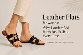 model worn flat text show leather flats for women