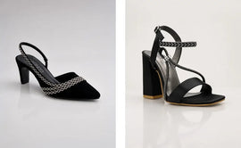 Twilight black slingback heels vs Dusk black block heels comperison