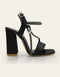 Dusk Black High Heels with Rhinestone Straps β Essence by Rubina