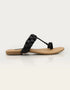 Noir Black Braided Flat Sandals with Toe Loop β Essence by Rubina