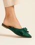 Downtown Diva Green Satin Mule with Bow – Essence by Rubina