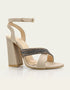Celestina Nude Block Heels with Glitter Crossover and Ankle Strap – Essence by Rubina