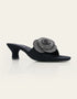 Rosavia heel slides – black with silver floral embellishment
