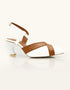 Luna White and Tan Pointed-Toe Heels with Ankle Strap – Essence by Rubina