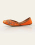 Banafsha Orange Leather Khussa with Hand Embroidery – Essence by Rubina