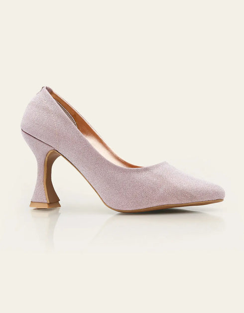 Lusture Pink Closed-Toe Glitter Pumps – Essence by Rubina