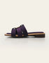 Marveta purple flats with gold ring and triple straps – Essence by Rubina