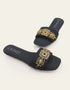 Aurista Black Flats with Antique Gold Buckle – Essence by Rubina