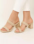 Mystique Marvel Beige Braided Block Heels β Ivory block heel sandals for women with braided straps and comfortable heel Essence by Rubina