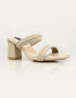 Mystique Marvel Beige Braided Block Heels β Ivory block heel sandals featuring dual braided straps and square toe design Essence by Rubina
