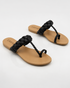 Pair of black braided flat sandals for women casual chappal Pakistan