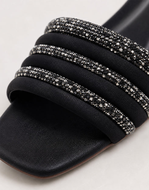 Close up of Black Glitter Strap showing premium craftsmanship and elegant shimmer finish.