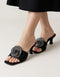 Rosavia heel slides – black with silver floral embellishment