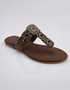 Brown Kolhapuri flat sandal with gold embellishment traditional design