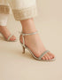Aura Silver Heels with Braided Crystal Strap – Essence by Rubina
