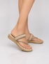 Beige braided flat sandals women