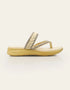 Beige slip on flat sandals
