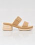 Beige wedge sandals chunky sole