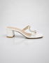 Side profile of Dazzle white open toe embellished block heel sandals β Essence by Rubina