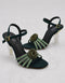 Emerald embellished green heels for women with sculptural transparent heel Pakistan Essence by Rubina