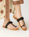 Noir Black Braided Flat Sandals with Toe Loop β Essence by Rubina