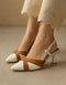 Luna White and Tan Pointed-Toe Heels with Ankle Strap – Essence by Rubina