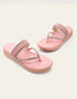 Pink flat sandals pair