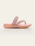 Pink slip on flat sandals side view
