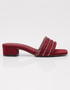 Rouzelle Maroon Block Heels with Glitter Triple Straps β Essence by Rubina